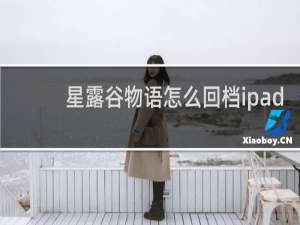 星露谷物语怎么回档ipad