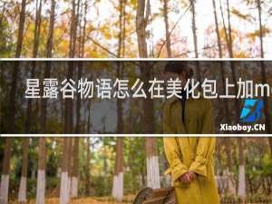 星露谷物语怎么在美化包上加mod