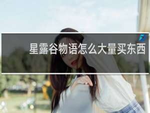 星露谷物语怎么大量买东西