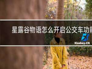星露谷物语怎么开启公交车功能