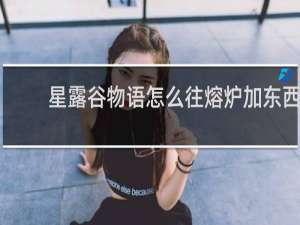 星露谷物语怎么往熔炉加东西