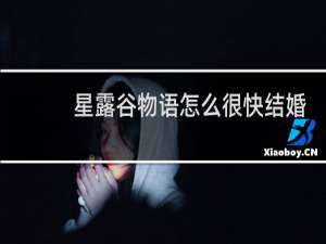 星露谷物语怎么很快结婚