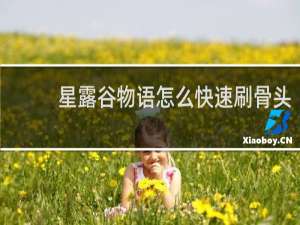 星露谷物语怎么快速刷骨头