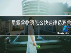 星露谷物语怎么快速建造鸡舍