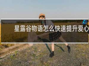 星露谷物语怎么快速提升爱心