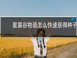 星露谷物语怎么快速获得种子