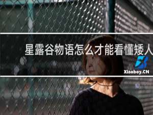 星露谷物语怎么才能看懂矮人