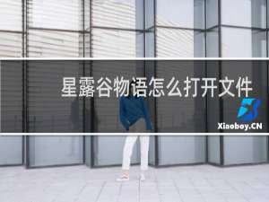 星露谷物语怎么打开文件