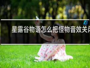 星露谷物语怎么把怪物音效关闭