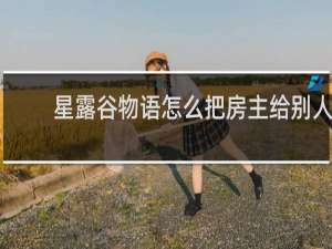 星露谷物语怎么把房主给别人