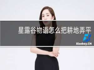 星露谷物语怎么把耕地弄平