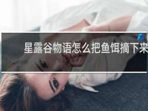 星露谷物语怎么把鱼饵摘下来
