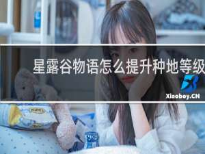 星露谷物语怎么提升种地等级