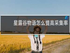 星露谷物语怎么提高采集率