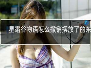 星露谷物语怎么撤销摆放了的东西