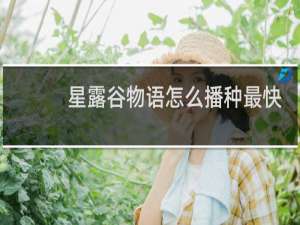 星露谷物语怎么播种最快