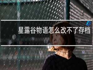 星露谷物语怎么改不了存档