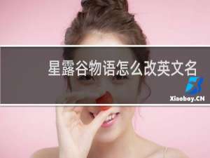 星露谷物语怎么改英文名