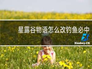 星露谷物语怎么改钓鱼必中