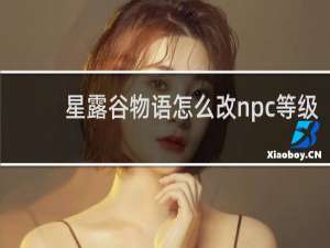 星露谷物语怎么改npc等级