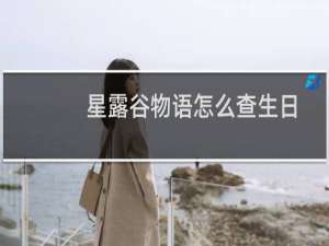 星露谷物语怎么查生日