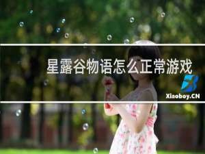 星露谷物语怎么正常游戏