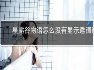 星露谷物语怎么没有显示邀请码