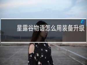 星露谷物语怎么用装备升级