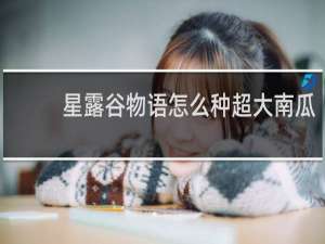 星露谷物语怎么种超大南瓜