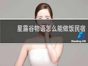 星露谷物语怎么能做饭民宿