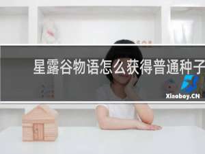 星露谷物语怎么获得普通种子