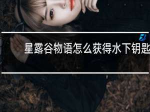 星露谷物语怎么获得水下钥匙