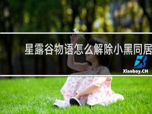 星露谷物语怎么解除小黑同居