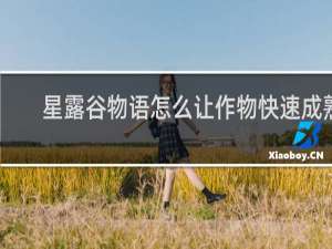 星露谷物语怎么让作物快速成熟