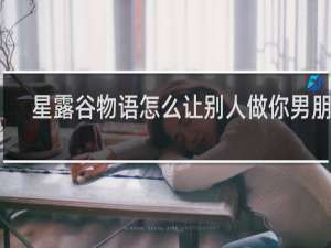 星露谷物语怎么让别人做你男朋友