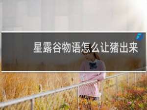 星露谷物语怎么让猪出来