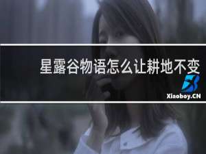 星露谷物语怎么让耕地不变