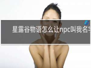 星露谷物语怎么让npc叫我名字