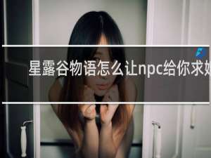 星露谷物语怎么让npc给你求婚
