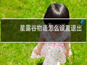 星露谷物语怎么设置退出