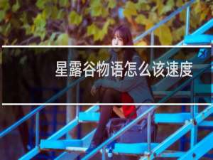 星露谷物语怎么该速度