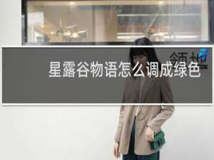 星露谷物语怎么调成绿色