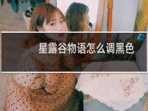 星露谷物语怎么调黑色