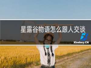 星露谷物语怎么跟人交谈