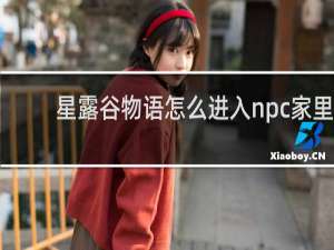 星露谷物语怎么进入npc家里