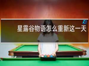 星露谷物语怎么重新这一天
