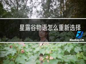 星露谷物语怎么重新选择
