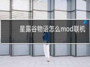 星露谷物语怎么mod联机