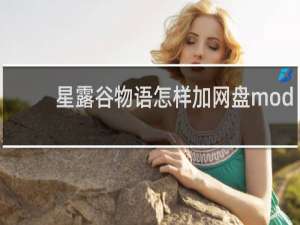 星露谷物语怎样加网盘mod