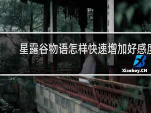 星露谷物语怎样快速增加好感度